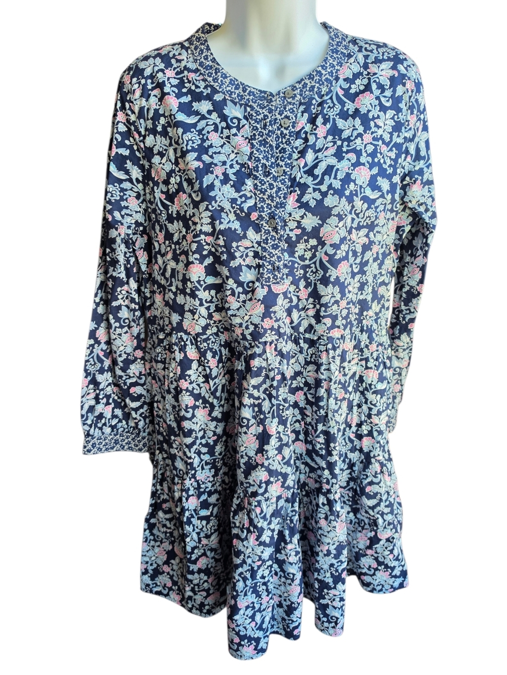 J. Crew Blue Pink Floral Dress Size S
